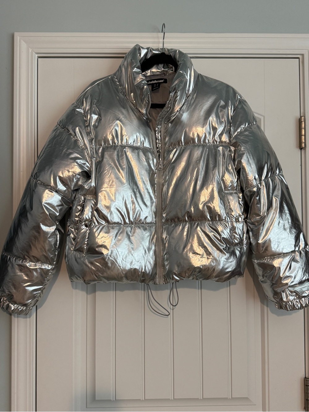 Silver Metallic Puffer Jacket - Women